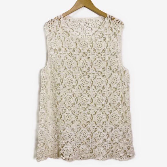 Vintage Floral Crochet Mini Dress - Picture 1 of 8